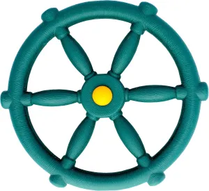 Jungle Gym Kingdom Playground Accessories - Pirate Ship Wheel for Kids Outdoor Playhouse, Treehouse, Backyard Playset Or Swingset - Wooden Attachments Parts (Green)
