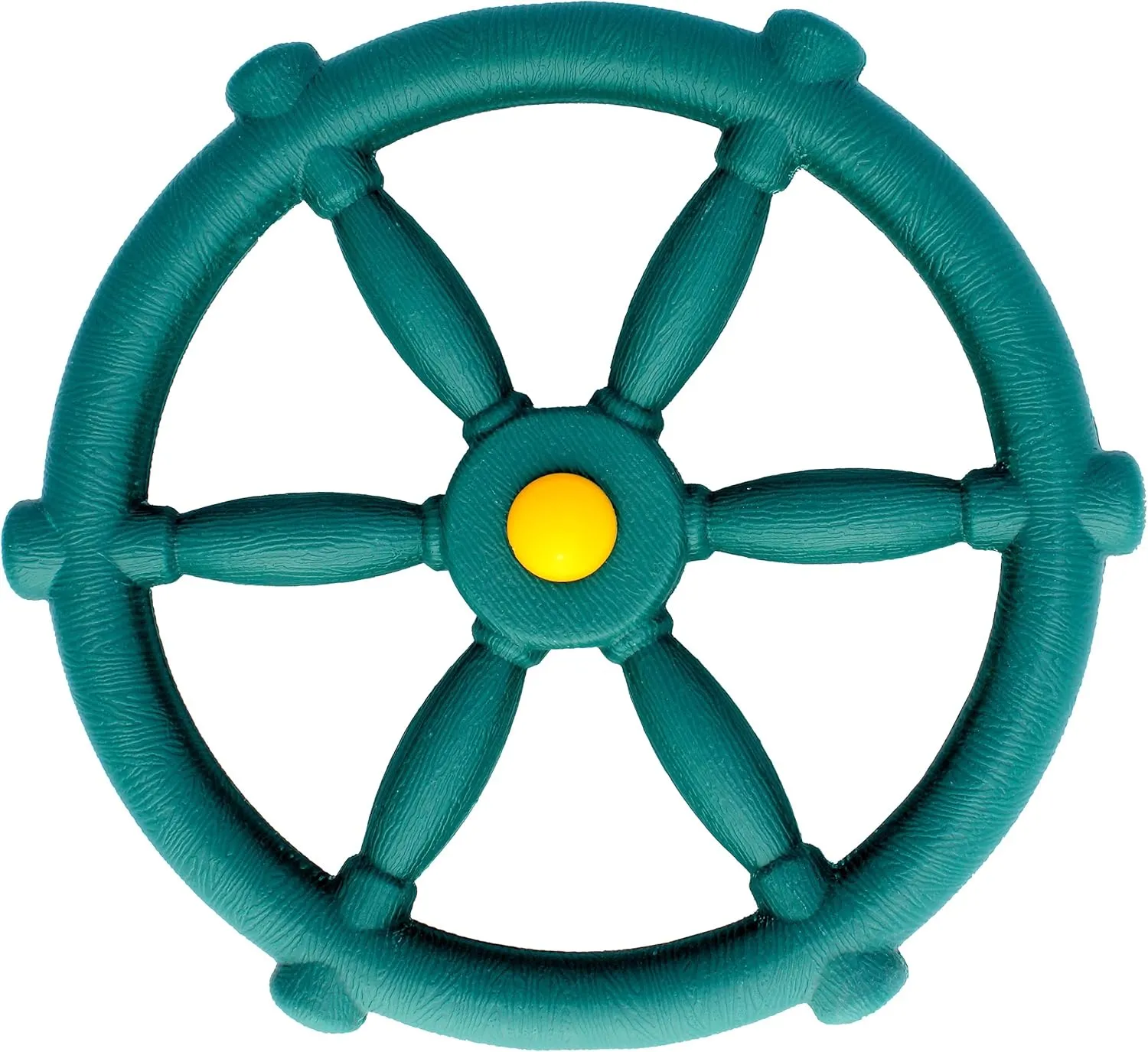 Jungle Gym Kingdom Playground Accessories - Pirate Ship Wheel for Kids Outdoor Playhouse, Treehouse, Backyard Playset Or Swingset - Wooden Attachments Parts (Green)