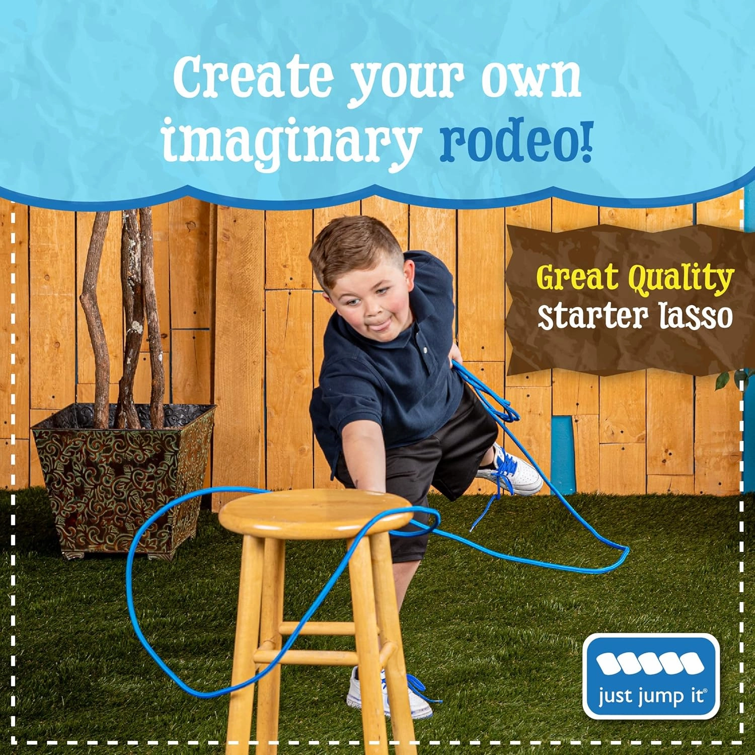 Just Jump It Lil Lariat Junior Lasso Rope - Pre-Tied 20' Kids Cowboy Rope