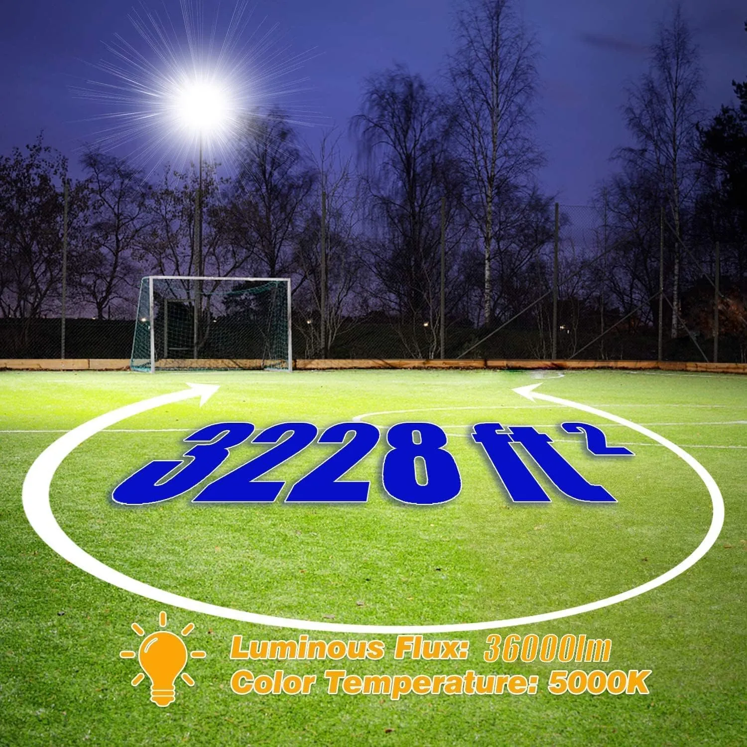 Juyace 240W Led Flood Light Dusk to Dawn Outdoor Lighting 5000K IP65 for Commercial Building Parking lot Farm Yard Exterior Area