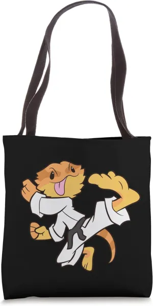 Karate Bearded Dragon Samurai Lizard Bearded Dragon Karate Tote Bag