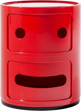 Kartel Componibili Smile SFNT-K4925-10 Serious, Red, Diameter 12.6 inches (32 cm), Height 15.7 inches (40 cm), Genuine Domestic Agency
