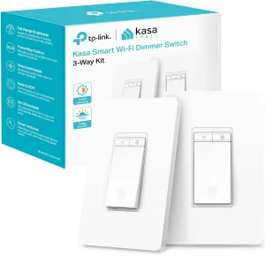 Kasa Smart 3 Way Dimmer Switch KIT, Dimmable Light Switch Compatible with Alexa, Google Assistant and SmartThings, Neutral Wire Needed, 2.4GHz, ETL Certified, No Hub Required, White (KS230 KIT v2)
