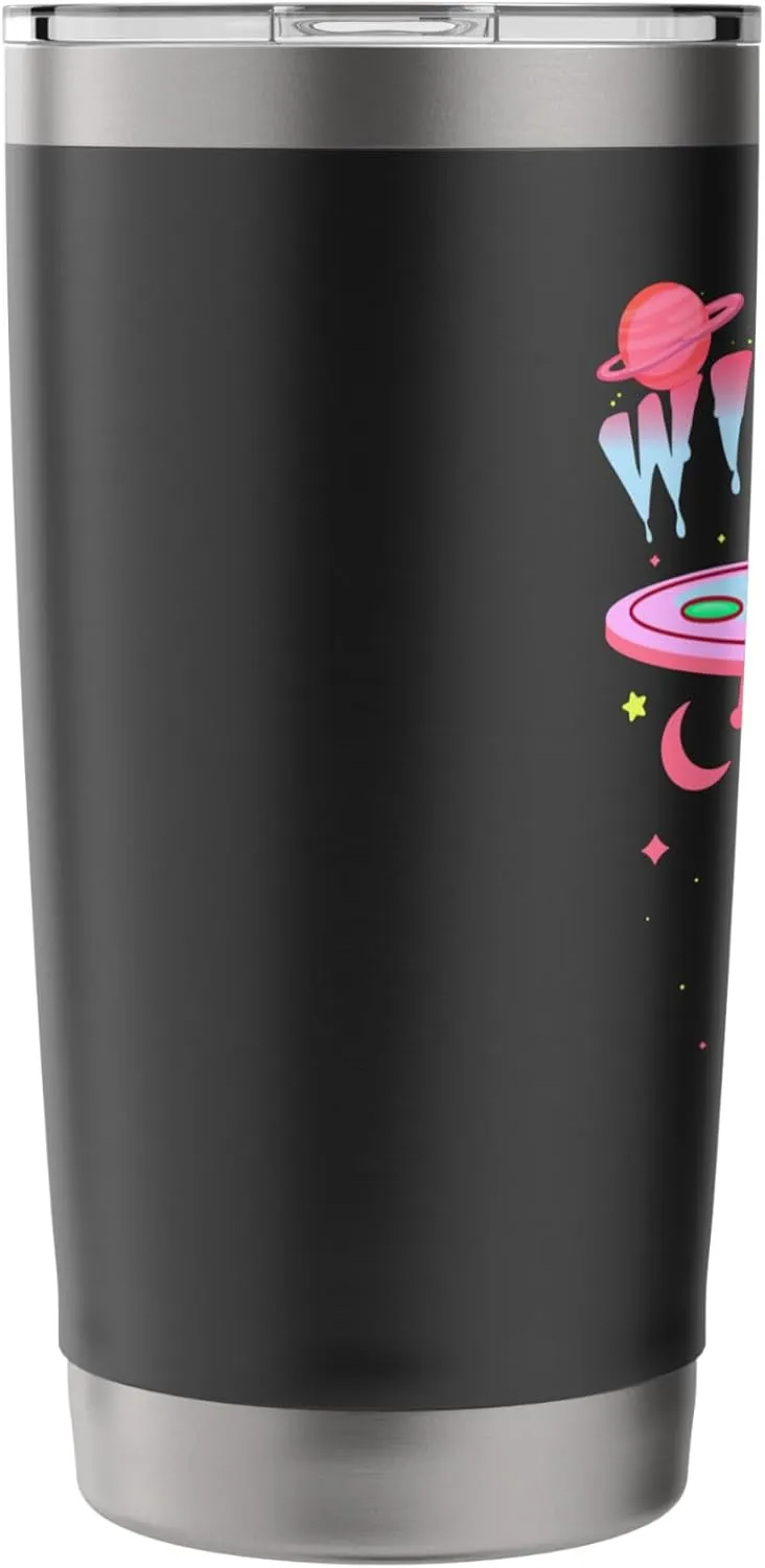 Kawaii Pastel Goth Harajuku Anime UFO Space Cat Alien Lover Stainless Steel Insulated Tumbler