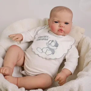 KAWAYII -24 Inch Pickle Awake Boy Lifelike Reborn Toddler Baby Doll Soft Vinyl Cloth Body Newborn Baby Doll Toy Set