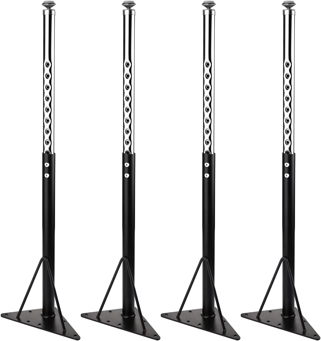 KAZAKA Adjustable Table Legs, 20-30 inch for Activity & Office Tables - Set of 4 (Black)