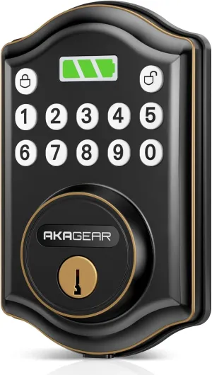 Keyless Entry Door Lock with Keypad - Smart Deadbolt Lock for Front Door with 2 Keys - Auto Lock - Easy Installation - DS10 Mini (Oil Rubbed Bronze)