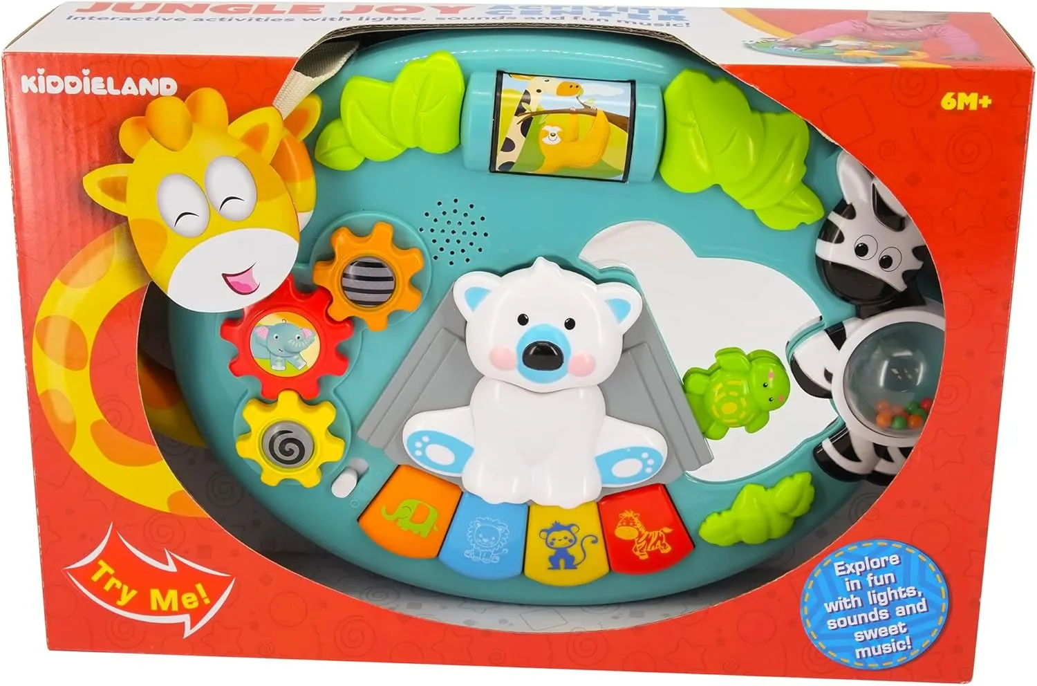 Kiddieland: Activity Center: Jungle Joy - Music & Animal Themed Interactive Toy, Activities & Gears, Piano Keys, Finger Exercises, Toddlers Ages 1  