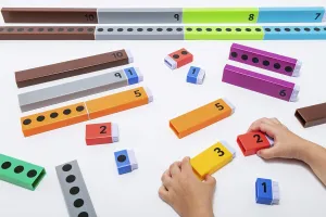 Kids Connecting Number Rods Set - Multicolored - Children Learning Development Creative Toys - 3  Years - 64 Pieces