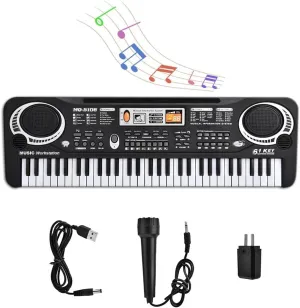 Kids Keyboard with Microphone, Portable 61 Key Piano Keyboard Digital Piano Kids Keyboard for Beginners Electronic Piano with 61 Keys Music Toy Keyboards for Boys Girls US Plug