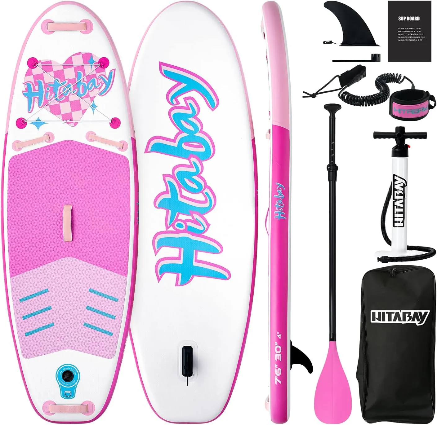 Kids Paddle Board with SUP Accessories, Child Paddle Board Durable, Lightweight, Stable Design, Wide Non-Slip Deck, 7.6ft 8ft 9.6ft Inflatable Paddle Boards for Kids & Youth