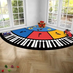 Kids' Rugs Kindergarten Children's Semicircular Carpet With Reading Book Corner Series For Early Learning Centre/Picture Book Building/put Slippers Position ( Color : Piano , Size : 100x100 cm )