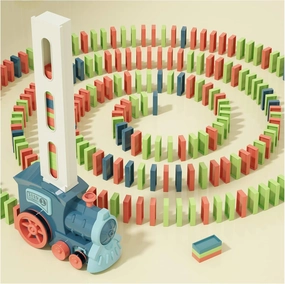 Kids Games Domino Train Toys: 180PCS Automatic Stacking Creative Game 3  Year Old - Stem Montessori Toy for Boys 4-6 - Summer Autistic Christmas Birthday Gifts 5 6 Toddler Girls Ages 4-8