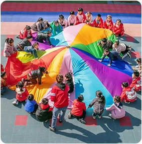 Kids Play Rainbow Parachute with Handle, Adult Kids Team Building Group Activity Teamwork Play Parachute, Sturdy Tear Resistant (Size : 9m/29.52ft)