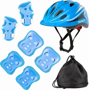 Kids Protective Gear Adjustable Protective Helmet Kids Carrying Bag CPSC Certified for 5-12 Years Elbow and Knee Pads for Kids Wrist Guard Outdoor Sports Safety Bike Scooters Skateboards Rollerblade