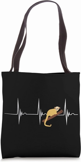 Kinkajou Heartbeat EKG Pulse Wildlife Animals Tote Bag