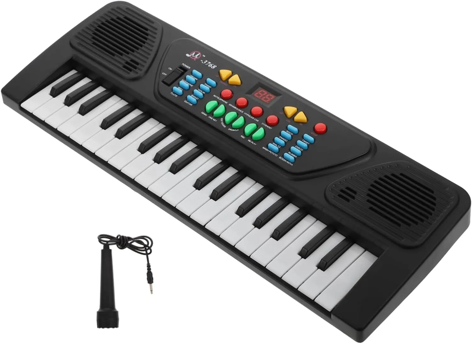 Kisangel 1 Set Multi Functional Keys Electronic Organ Piano for Black Beginner Music Instrument with Microphone Enhances Hearing Coordination Skills
