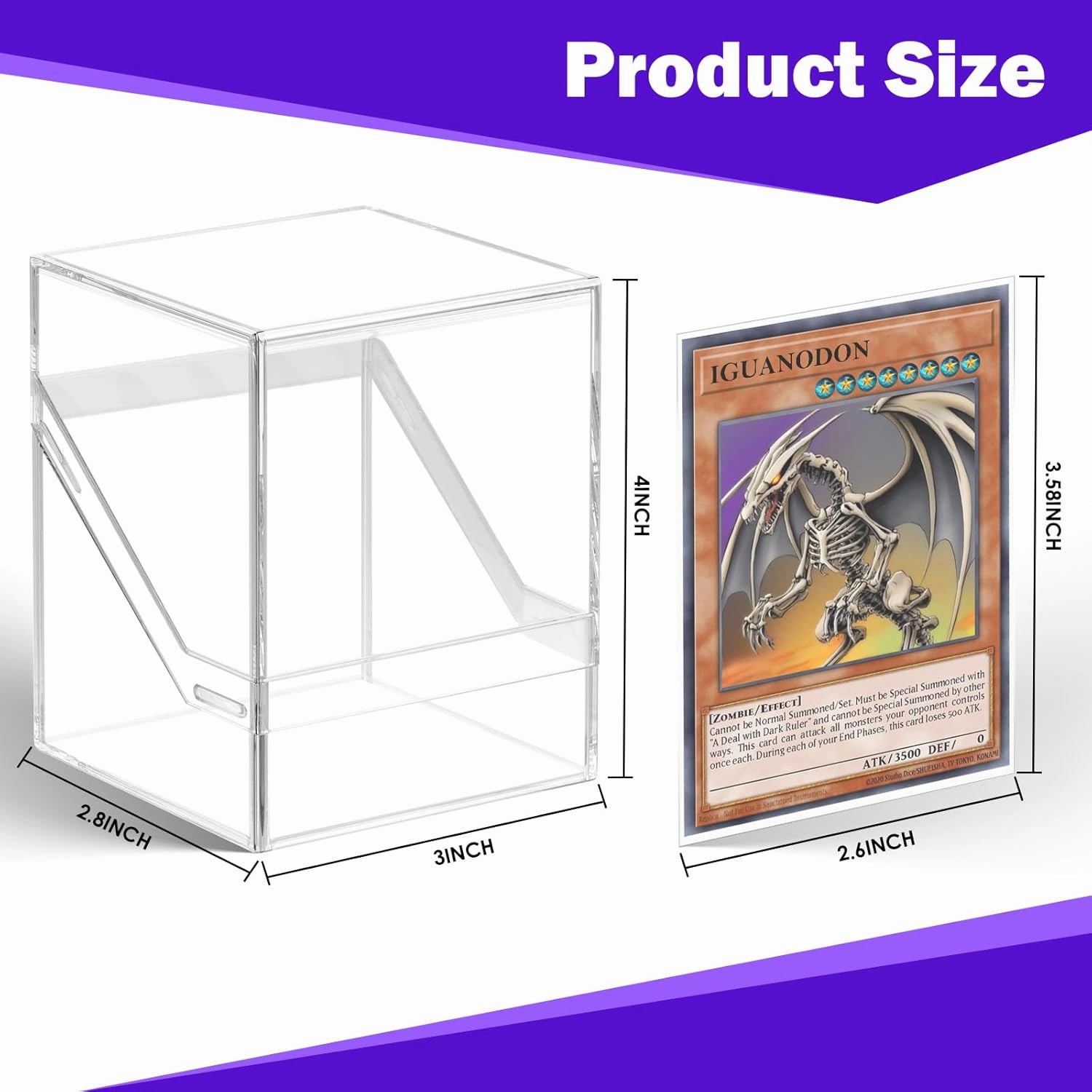 Kitoyz Trading Card Deck Boxes,Acrylic Commander Card Deck Case with 600Pcs Penny Soft Card Sleeves,Deck Storage Case Fit for MTG,Game,Sport.