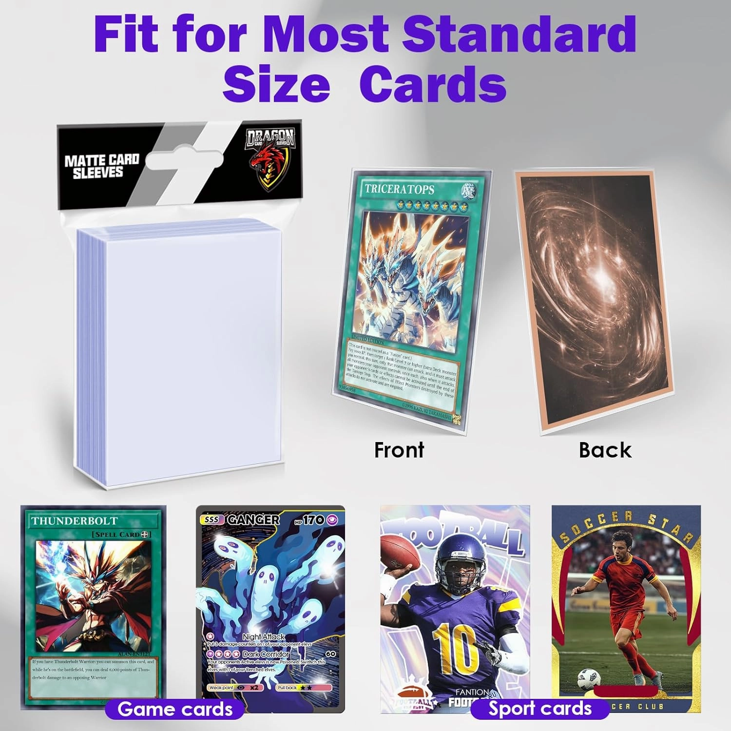 Kitoyz Trading Card Deck Boxes,Acrylic Commander Card Deck Case with 600Pcs Penny Soft Card Sleeves,Deck Storage Case Fit for MTG,Game,Sport.