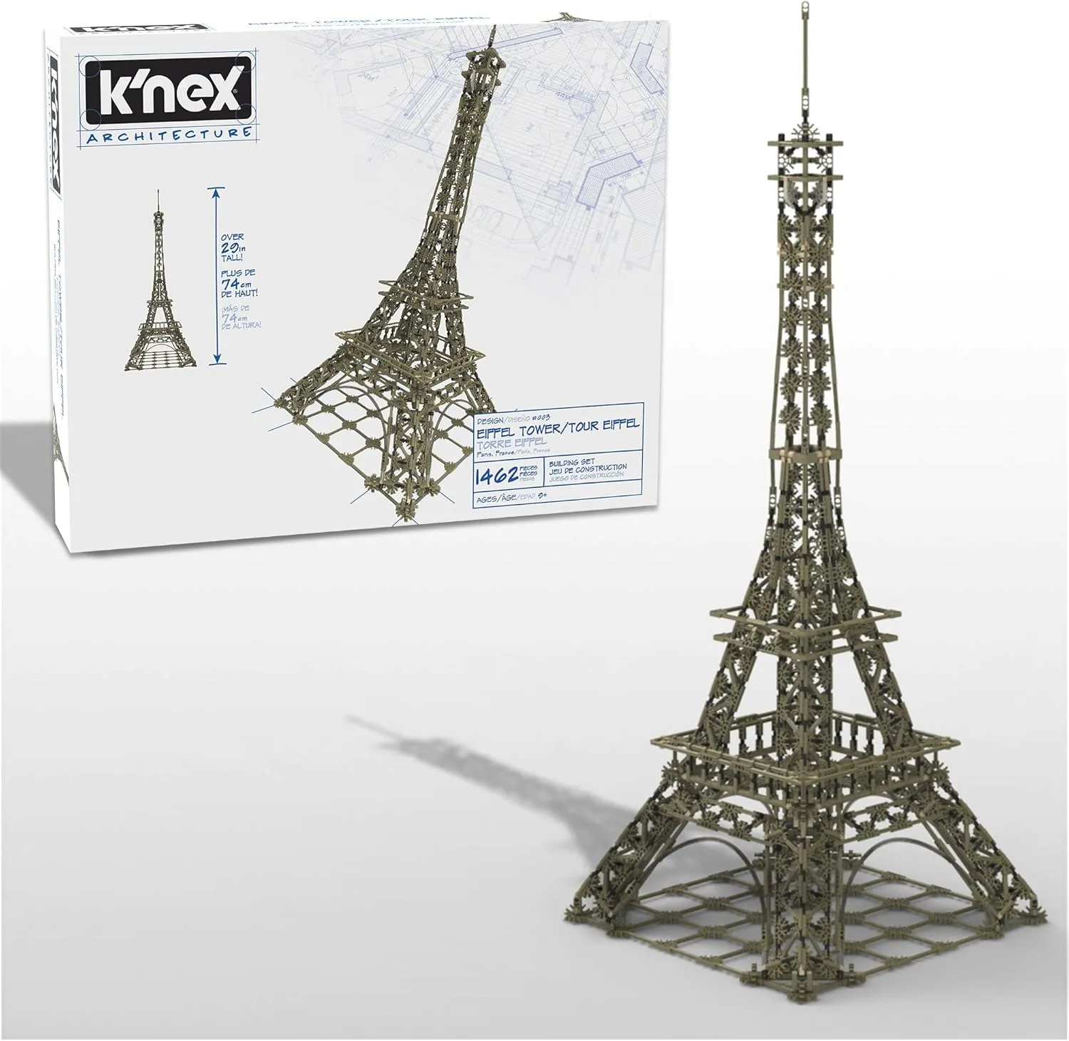 K'NEX Architecture: Eiffel Tower - Build IT Big - Collectible Building Set for Adults & Kids 9  - New - 1,462 Pieces - 2 1/2 Feet Tall - (Amazon Exclusive)