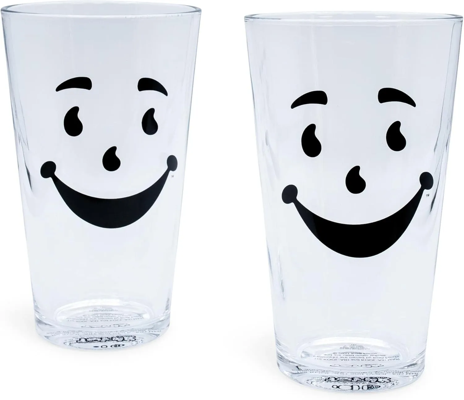 Kool-Aid Man 16-Ounce Pint Glasses, Set of 2 | Large Drinking Cup Glassware For Water, Juice, Iced Tea, Cocktails | Home & Kitchen Essentials, Nostalgic Gifts