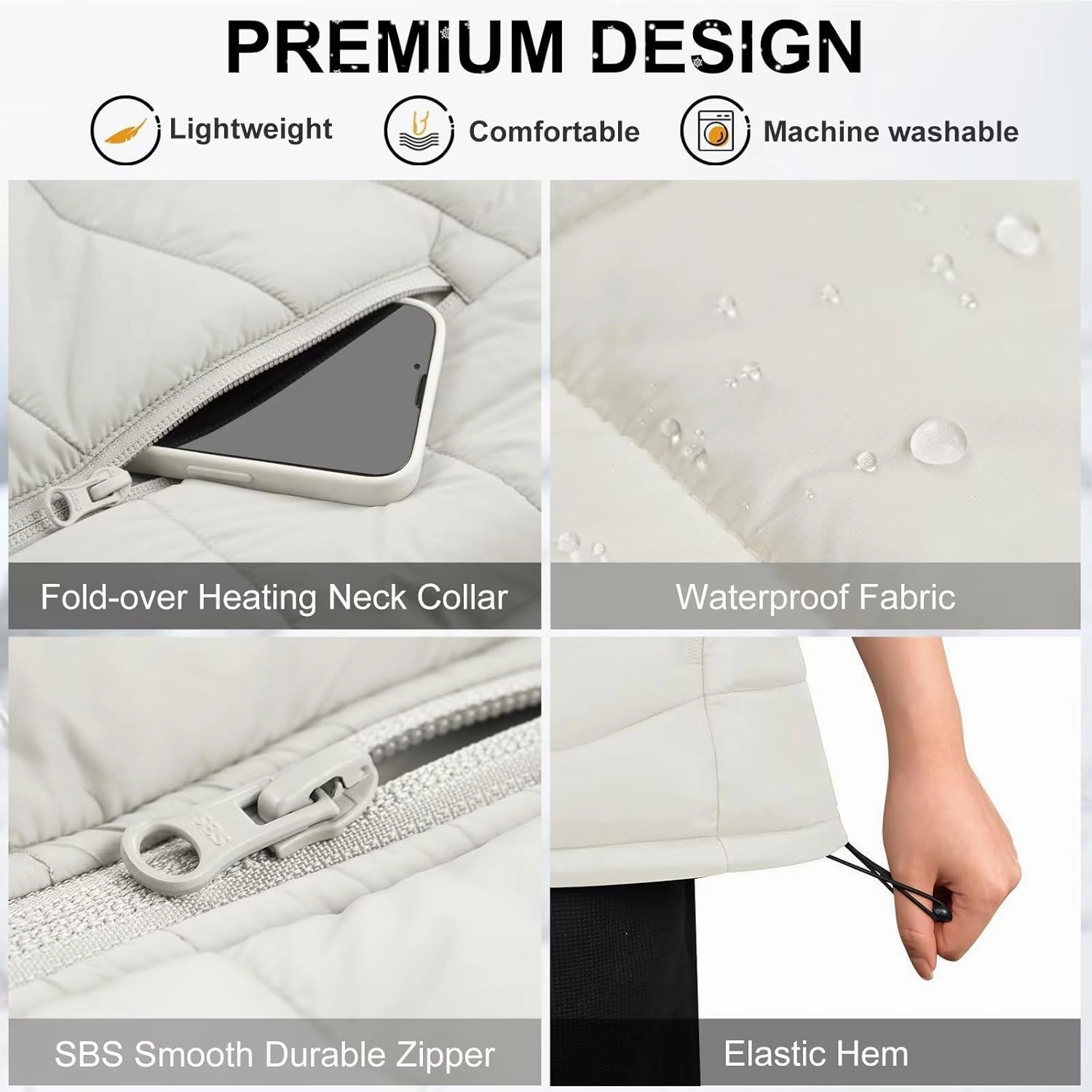 KOVNLO Womens Heated Vest, 4 in 1 Smart Controller, Lights-out Design, Lightweight Heating Vest (Battery Pack Not Included)