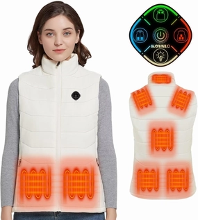 KOVNLO Womens Heated Vest, 4 in 1 Smart Controller, Lights-out Design, Lightweight Heating Vest (Battery Pack Not Included)