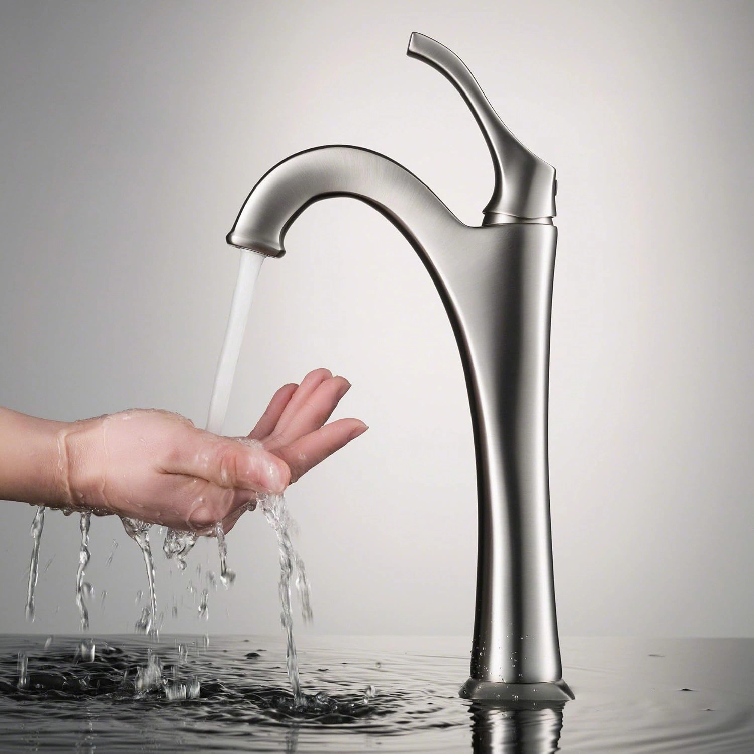 KRAUS KVF-1200CH Arlo Single Handle Vessel Bathroom Faucet with Pop Up Drain, Chrome (2 Pack)