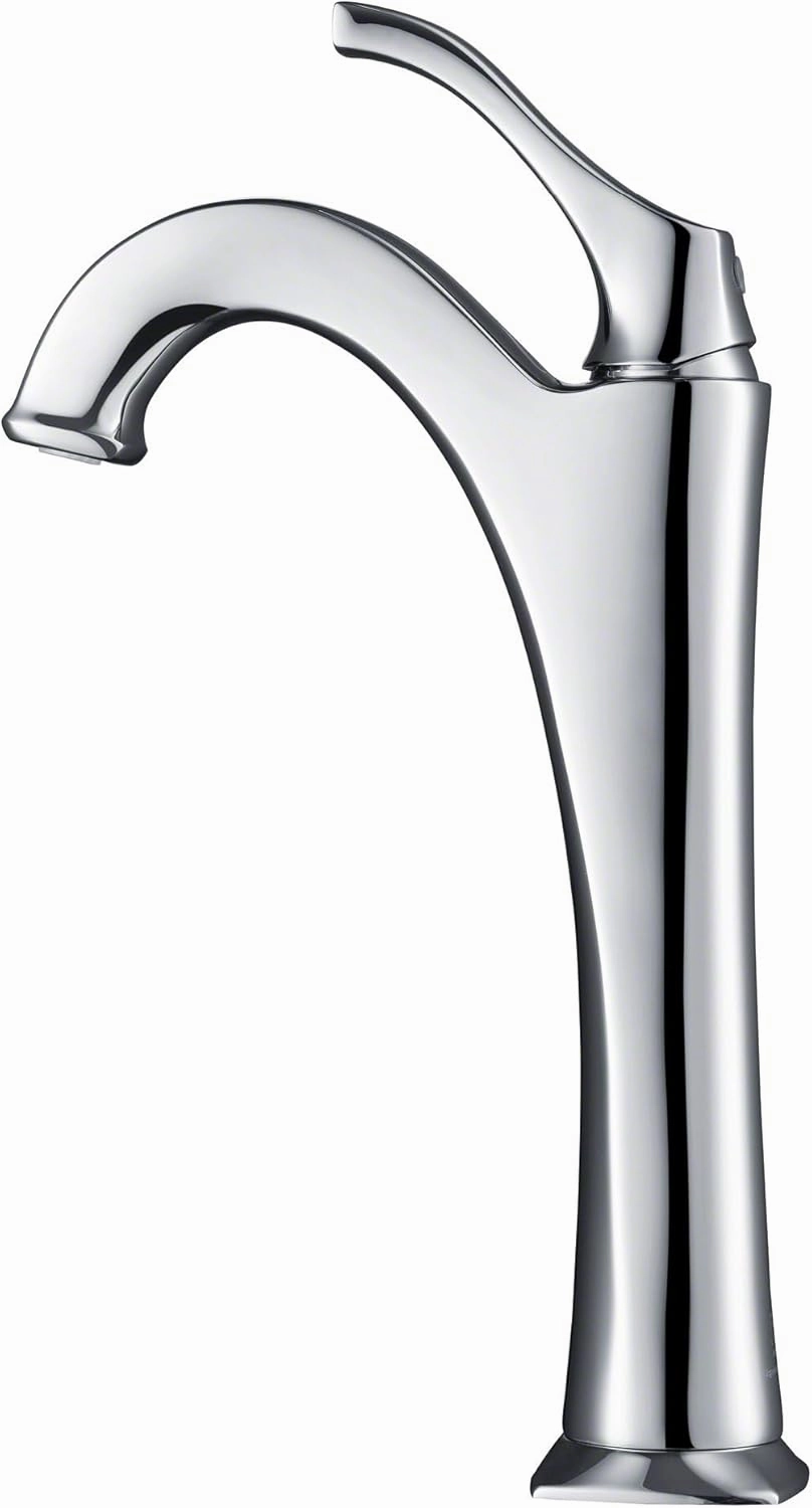 KRAUS KVF-1200CH Arlo Single Handle Vessel Bathroom Faucet with Pop Up Drain, Chrome (2 Pack)