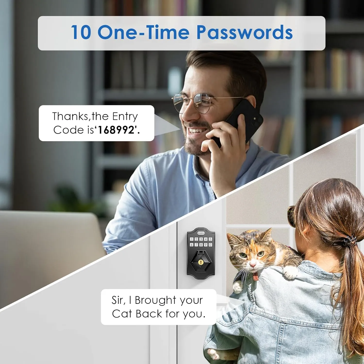 KS3 Keyless Entry Door Lock Deadbolt with Keypad,Smart Locks for Front Door with 2 Keys,Electronic Deadbolt,Auto Lock,Easy Installation,Matte Black