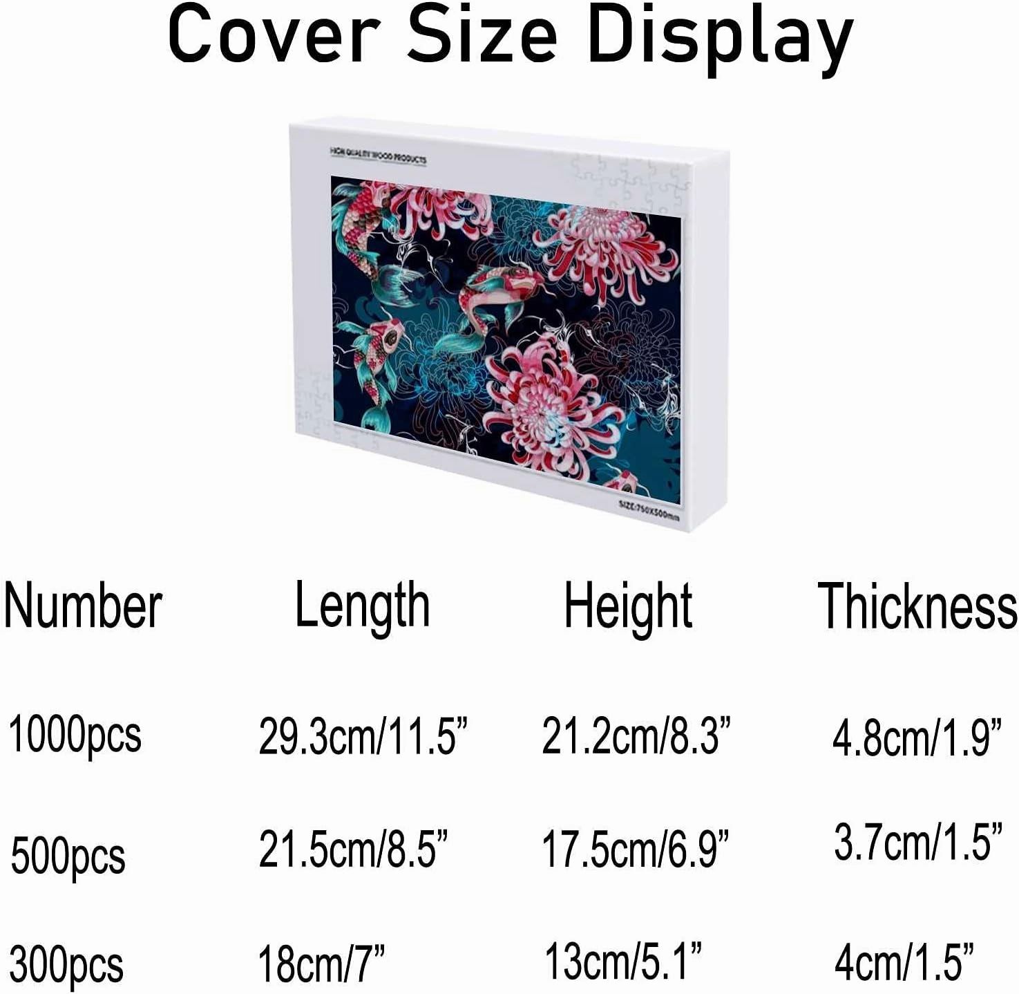 Kuizee Jigsaw Puzzle 1000 Pieces Puzzle for Adults Fish Chrysanthemums Colorfull Oriental Style School Kids Teens Educational Intellectual Decompressing Funny Family Games 29.5X19.7Inch