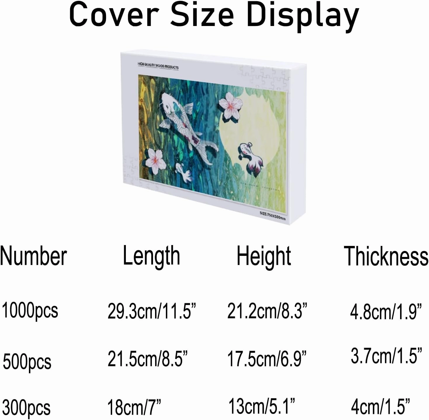 Kuizee Jigsaw Puzzle 1000 Pieces Puzzle for Adults Japanese Art Swimming Carp Koi Fish School Kids Teens Educational Intellectual Decompressing Funny Family Games 29.5X19.7 Inch