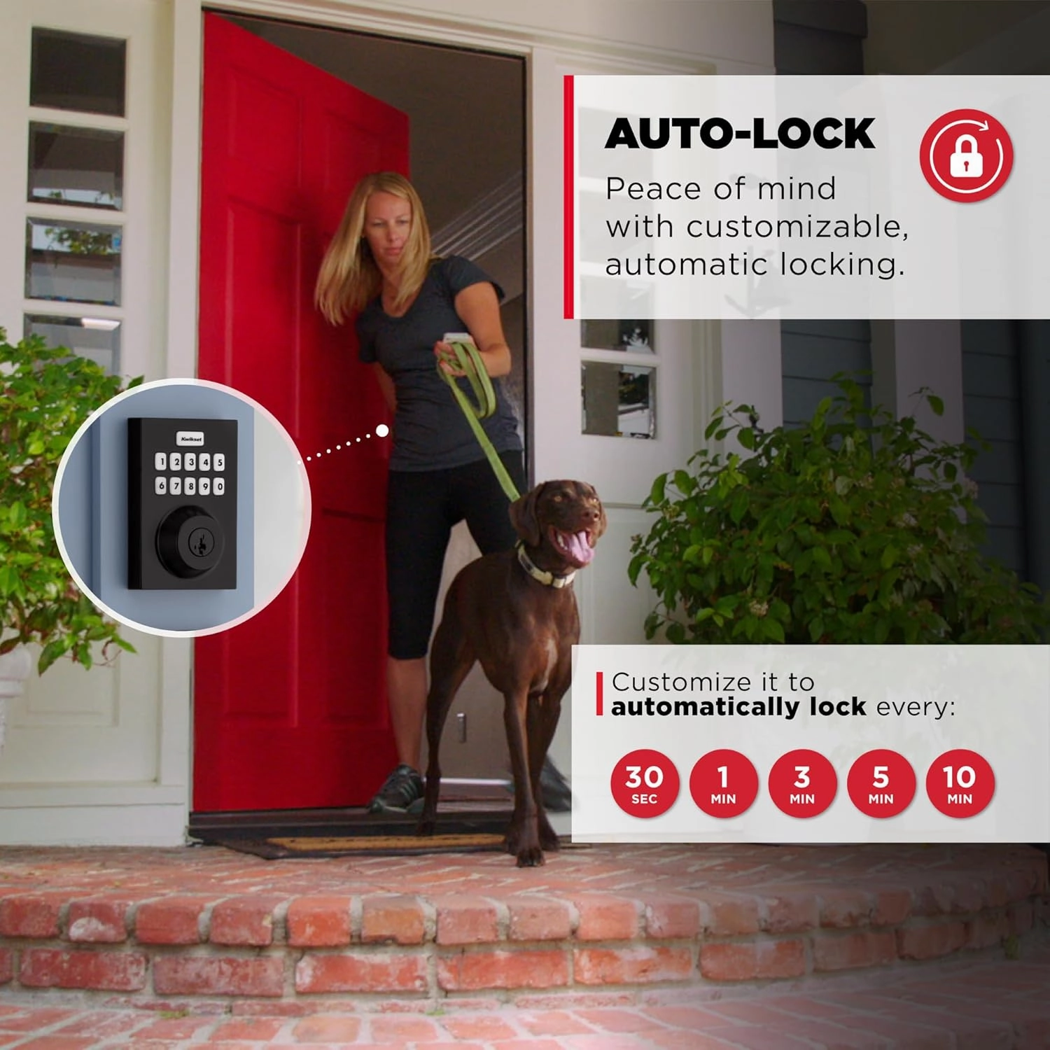 Kwikset HomeConnect 620 Z-Wave Long Range Enabled Keypad Smart Lock with Convenient Keyless Entry, Customizable User Codes, S2 Security and SmartStart Provisioning Matte Black Contemporary