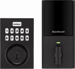 Kwikset HomeConnect 620 Z-Wave Long Range Enabled Keypad Smart Lock with Convenient Keyless Entry, Customizable User Codes, S2 Security and SmartStart Provisioning Matte Black Contemporary