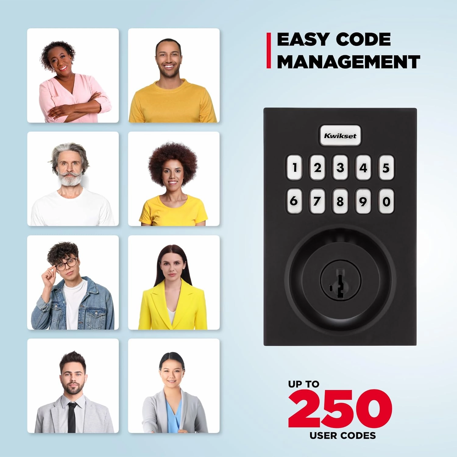 Kwikset HomeConnect 620 Z-Wave Long Range Enabled Keypad Smart Lock with Convenient Keyless Entry, Customizable User Codes, S2 Security and SmartStart Provisioning Matte Black Contemporary