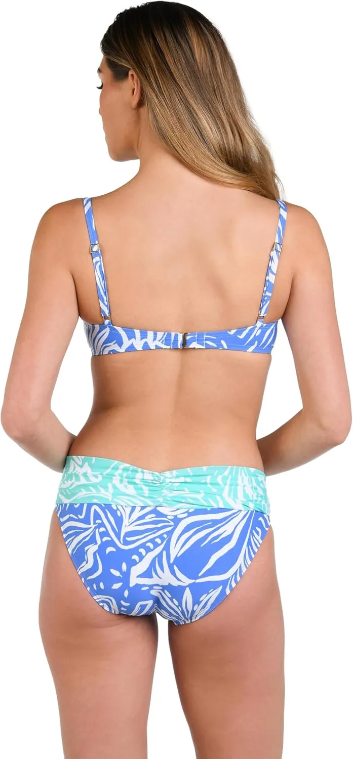 La Blanca Women's Over The Shoulder Wrap Bikini Swimsuit Top