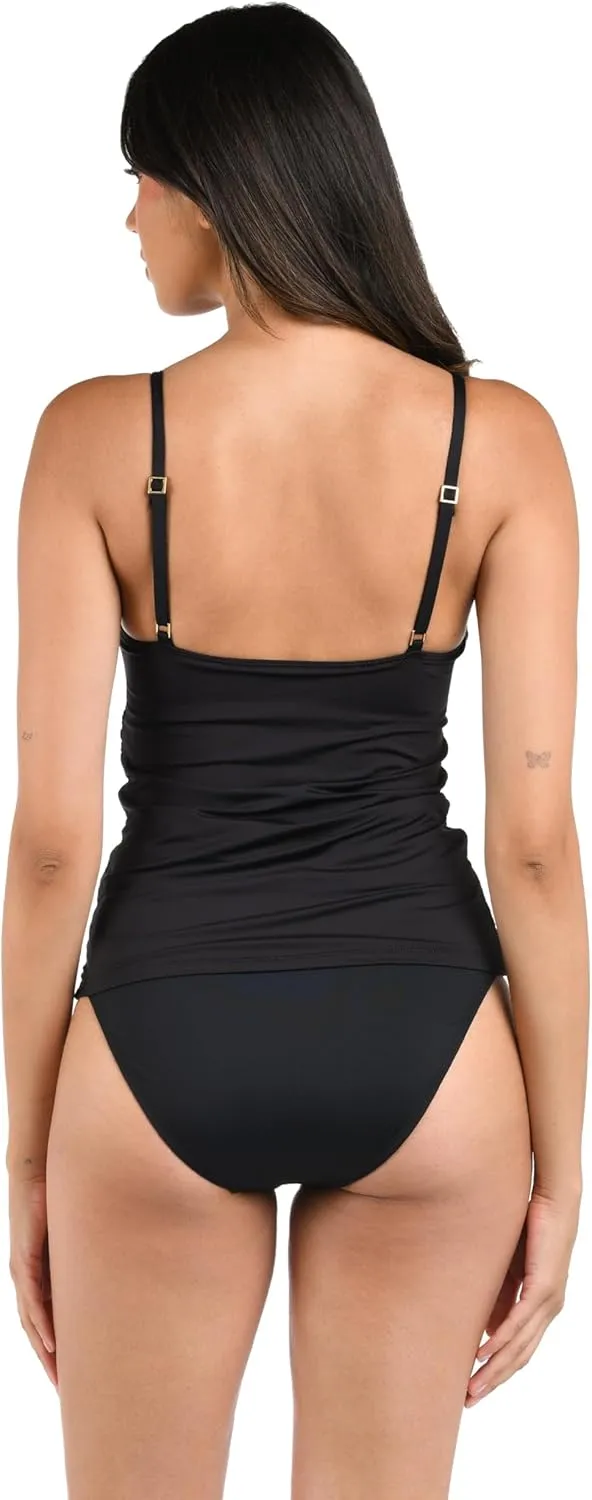 La Blanca Women's Standard Island Goddess Lingerie Strap Tankini Swimsuit Top
