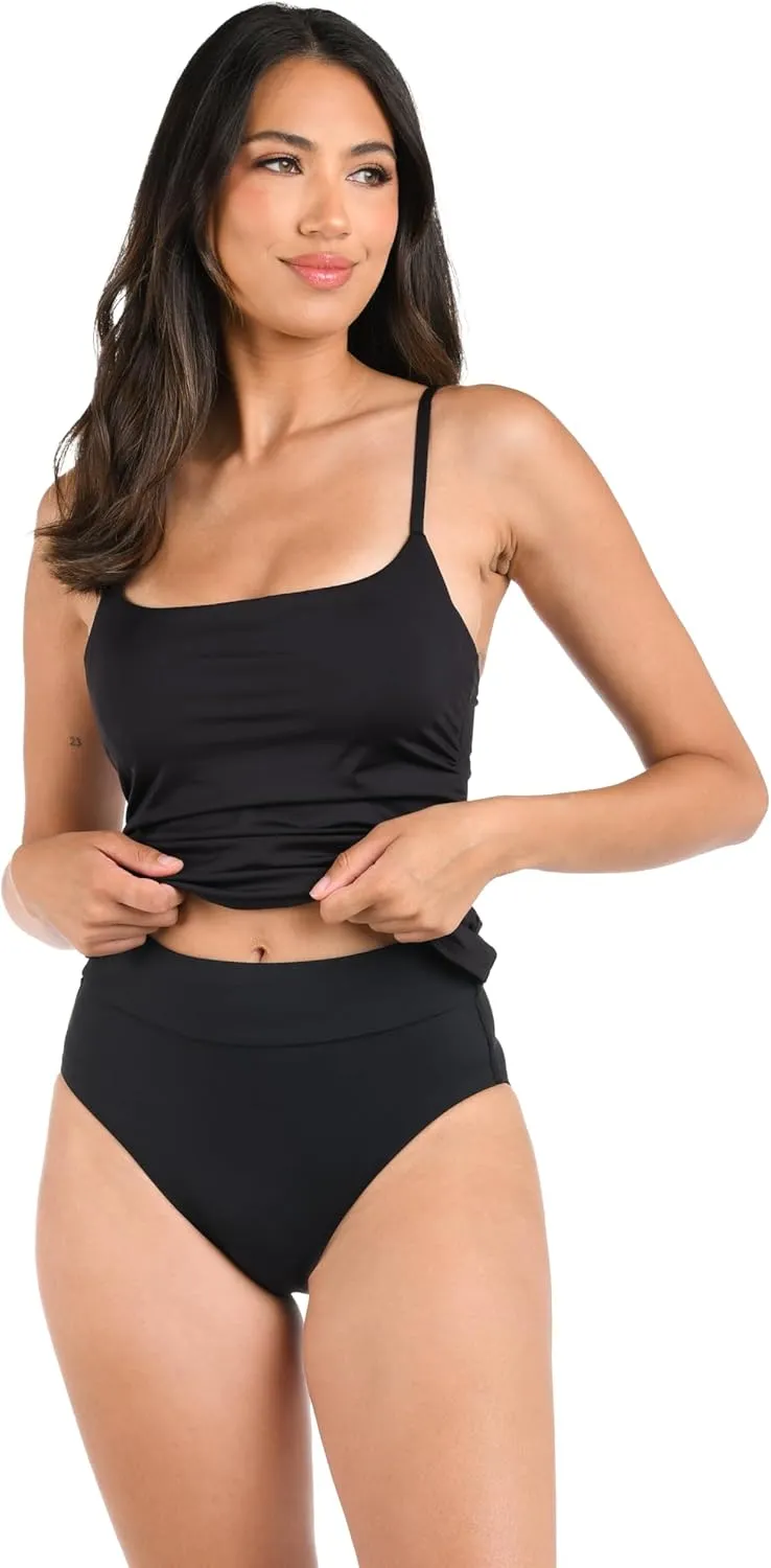 La Blanca Women's Standard Island Goddess Lingerie Strap Tankini Swimsuit Top