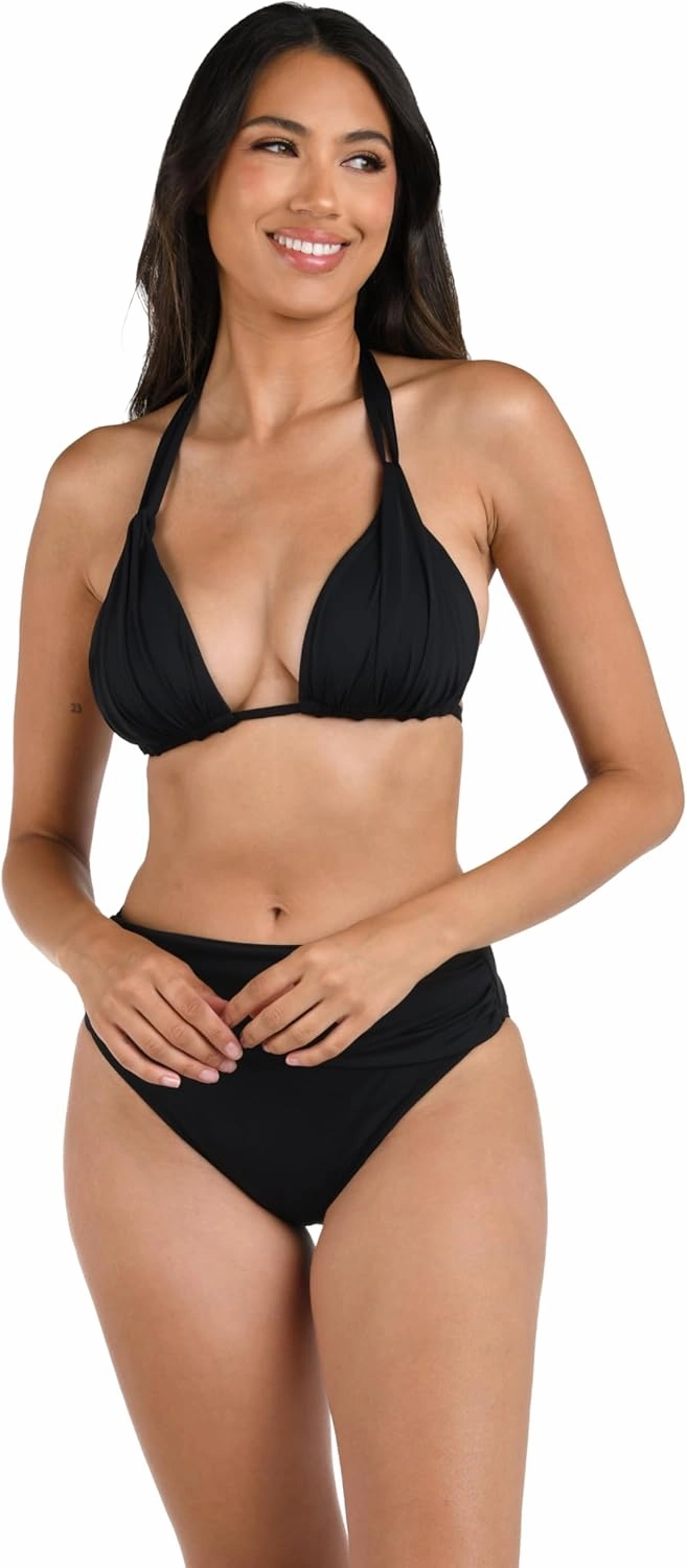 La Blanca Women's Island Goddess Halter Triangle Swimsuit Top