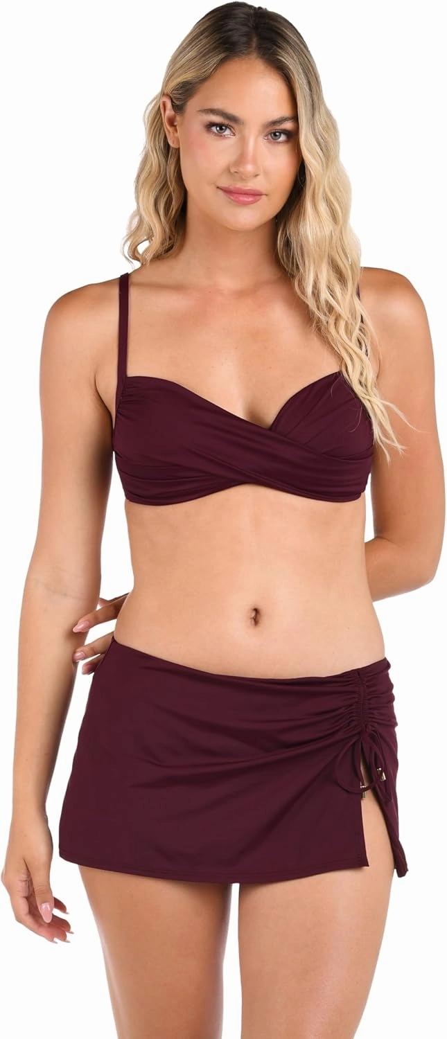 La Blanca Women's Island Goddess Over The Shoulder Wrap Bikini Swimsuit Top
