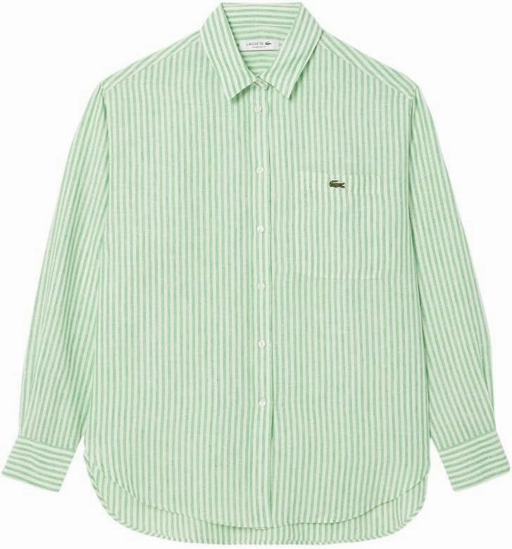 Lacoste Women's Oversized Striped Linen Shirt