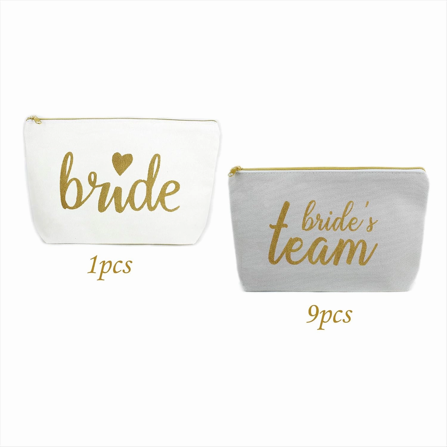 LADY&HOME Bridesmaid Makeup Bag Bride Vibe Team Bride Makeup Bag Wedding Party Cosmetic Bag Bridesmaid Proposal Gifts for Bridal Shower,Wedding,Bachelorette