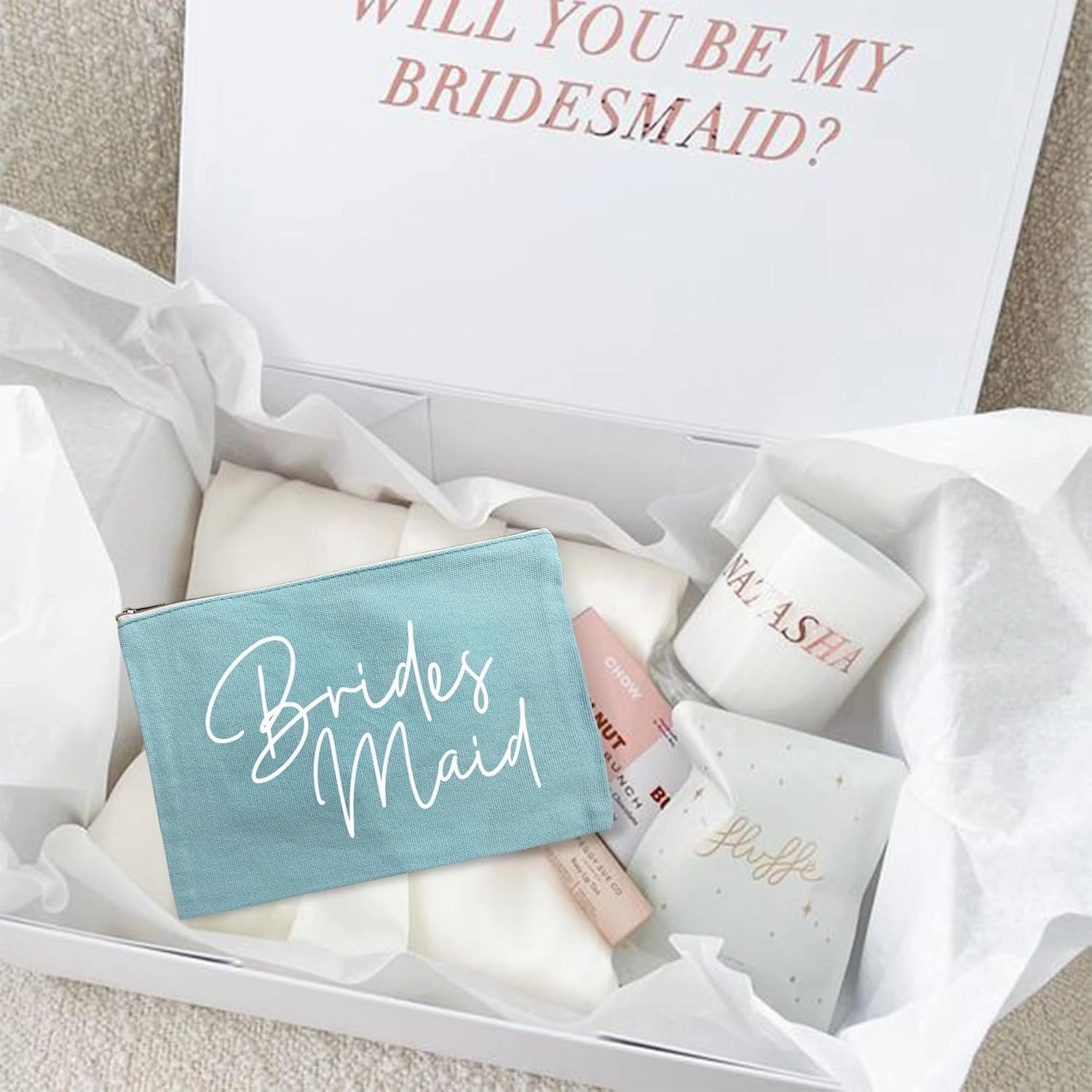 LADY&HOME Bridesmaid Makeup Bag Bride Vibe Team Bride Makeup Bag Wedding Party Cosmetic Bag Bridesmaid Proposal Gifts for Bridal Shower,Wedding,Bachelorette