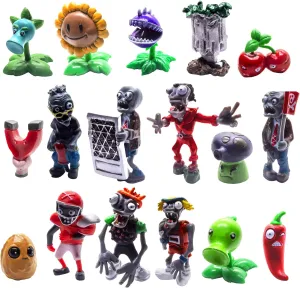 L&V Toysvill Plants vs Zombies Toys Set of 17pcs Figurines PVZ Action Figures Gift Cake Topper Cupcake Decorative