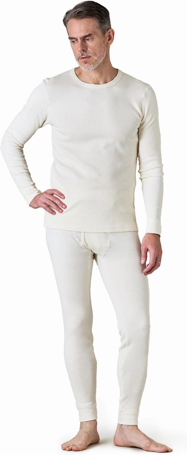 LAPASA Men's Cotton Waffle Thermal Underwear Set Midweight & Heavyweight Long Johns Base Layer Cold Weather M60/M137