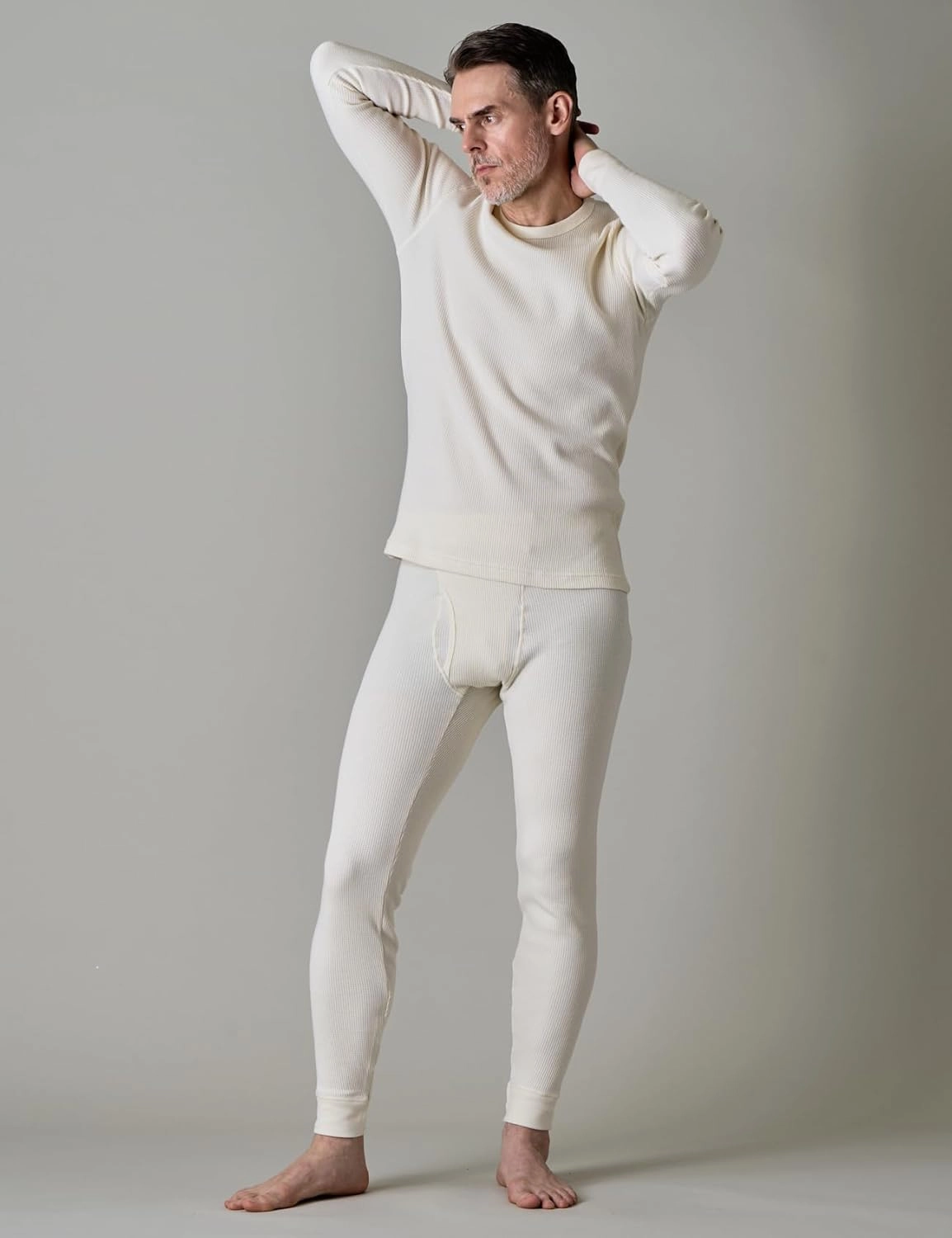 LAPASA Men's Cotton Waffle Thermal Underwear Set Midweight & Heavyweight Long Johns Base Layer Cold Weather M60/M137