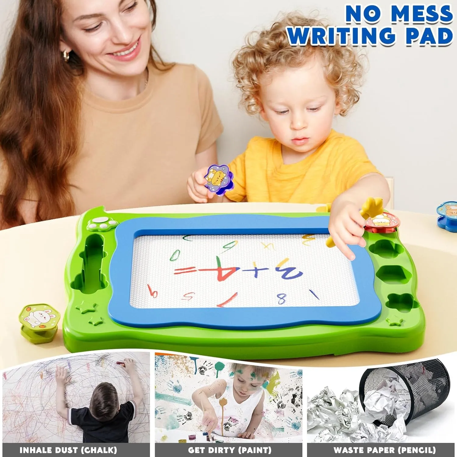 Large Magnetic Drawing Board for Toddlers, Magnetic Doodle Board for Kids, Etch A Sketch Magnet Erasable Writing Pad, Preschool Education Travel Toys for Kids Boys Girls Age 3 4 5 6 7 8 Years Old