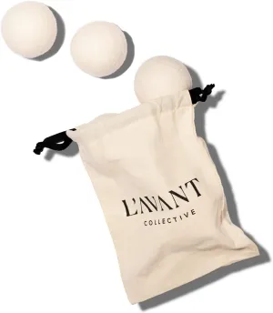 L’avant Collective Set of 3 Reusable Wool Balls for Dryer | Eco Non Toxic Natural Wool Dryer Balls | New Zealand Wool for Drying Clothes | Premium & Essential Wool Dryer Ball Reducing Clothes Wrinkles