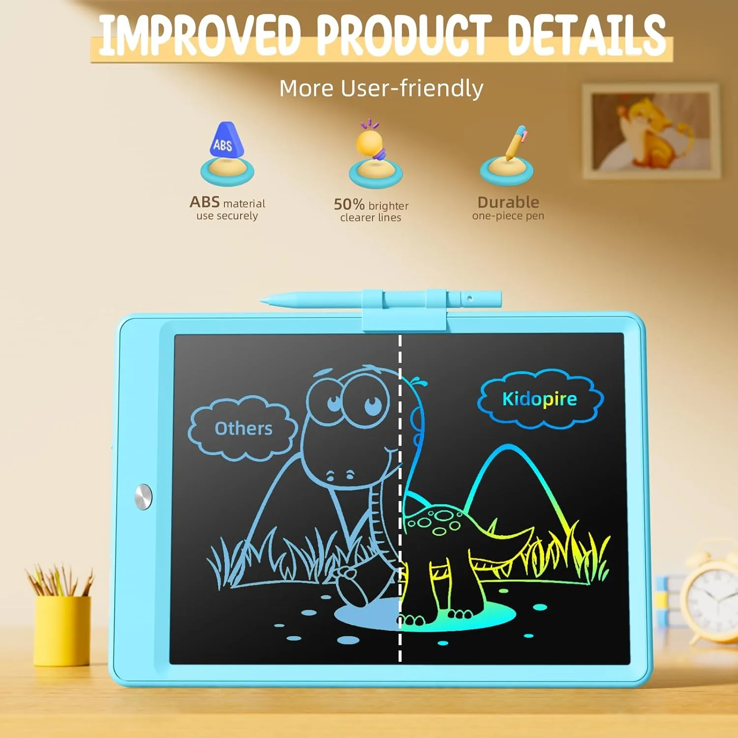 LCD Writing Tablet, 2Pack Reusable Drawing Pad for Kids, Colorful Doodle Board Kids Drawing Tablet, Educational Toddler Girl Toys, Birthday Gift Ideas for 3 4 5 6 7 8 Year Old Kids