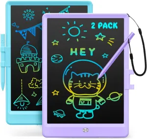 LCD Writing Tablet, 2Pack Reusable Drawing Pad for Kids, Colorful Doodle Board Kids Drawing Tablet, Educational Toddler Girl Toys, Birthday Gift Ideas for 3 4 5 6 7 8 Year Old Kids